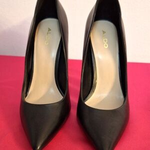 ALDO Black Leather Women's Heels
